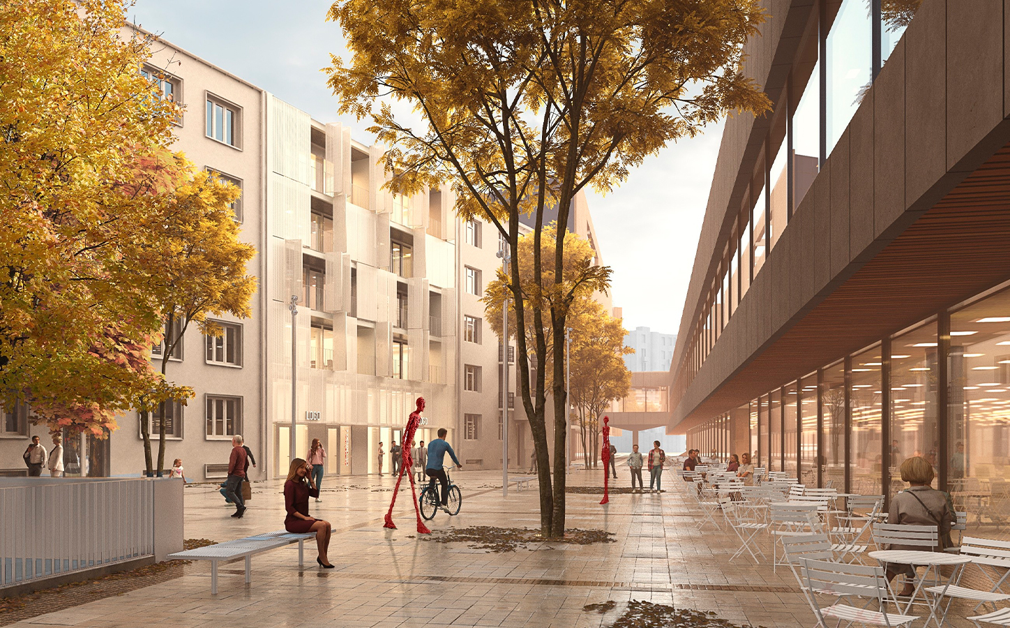 Visualisation of Arteria’s renewed Kamenné námestie public realm in Bratislava